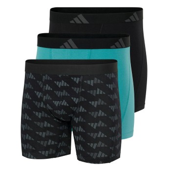 adidas 3P Active Flex Cotton Boxer Brief Sort/Grå bomuld Small Herre