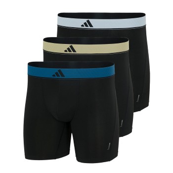 adidas 3P Active Micro Flex Boxer Brief Sort/Gul polyester Medium Herre