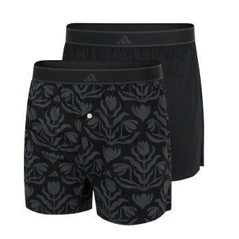 adidas 2P Active Woven Boxer Sort/Grå bomuld Large Herre