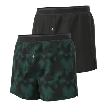 adidas 2P Active Woven Boxer Sort/Grøn bomuld Medium Herre