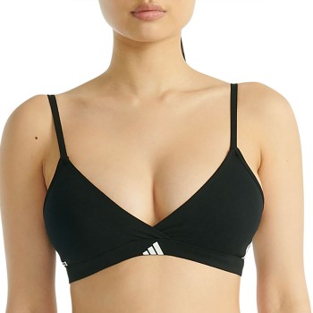 adidas BH Sport Active 3 Stripes Triangle Bralette Sort bomuld Large Dame