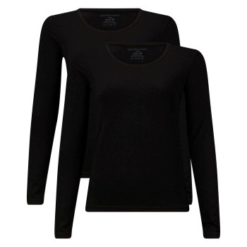 Bamboo basics 2P Lara Knitted  Long Sleeve T-Shirt Sort Small Dame