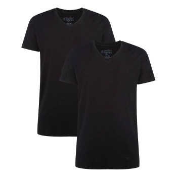 Bamboo basics 2P Velo T-Shirt V Neck Sort X-Large Herre