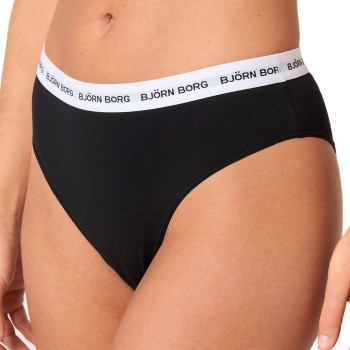 Björn Borg Trusser 2P Core Logo High Waist Brief Sort bomuld X-Large Dame