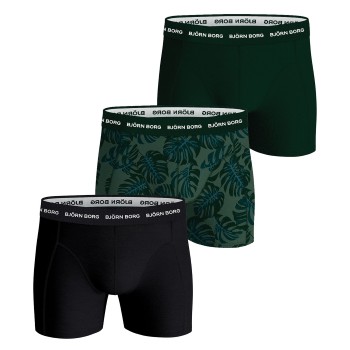 Björn Borg 3P Essential Shorts Sort/Grøn bomuld Large Herre