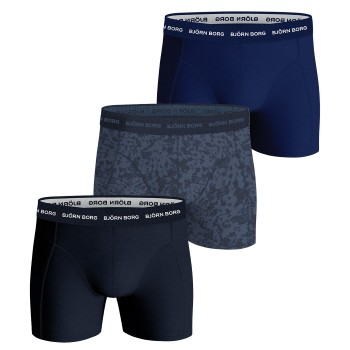 Björn Borg 3P Essential Shorts Blå Mønster bomuld Medium Herre