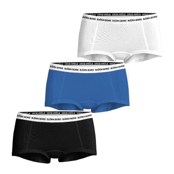 Björn Borg Trusser 3P Logo Boxers Shorts Sort/Blå bomuld X-Large Dame
