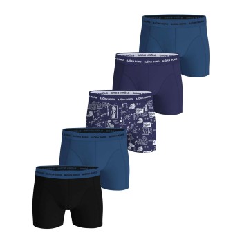 Björn Borg 10P Multi Cotton Stretch Boxer Marine/Blå bomuld Medium Herre