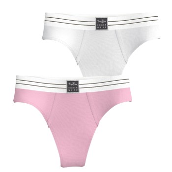 Björn Borg Trusser 2P Original Thongs Rosa/Hvid økologisk bomuld X-Small Dame