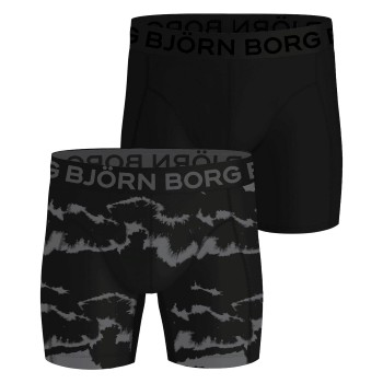 Björn Borg 2P Sports Lightweight Boxers Sort/Grå polyester Medium Herre