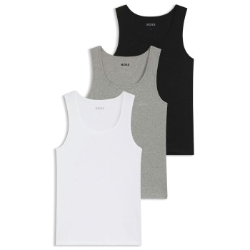 BOSS 3P Tank Top RibClassic Sort/Grå bomuld Medium Herre