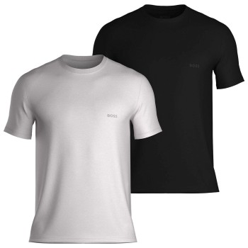 BOSS 2P T-ShirtRN Rib Grå/Sort bomuld Large Herre