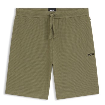 BOSS Waffle Nightwear Shorts Lysegrøn Large Herre