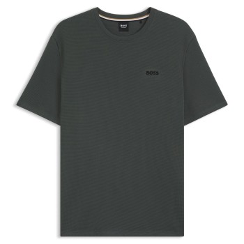 BOSS Waffle T Shirt Mørkgrøn  Medium Herre
