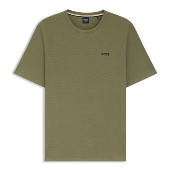BOSS Waffle T Shirt Lysegrøn Medium Herre
