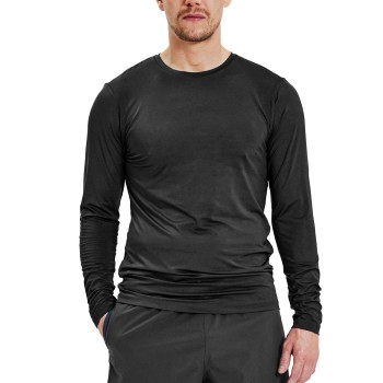 Bread & Boxers Bread and Boxers Active Long Sleeve Shirt Sort polyester Large Herre