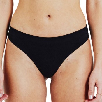 Bread & Boxers Bread and Boxers Cotton Thong Trusser 2P Sort økologisk bomuld Medium Dame