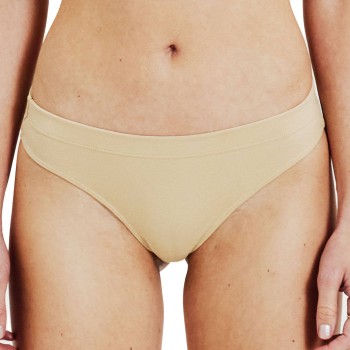 Bread & Boxers Bread and Boxers Cotton Thong Trusser 2P Beige økologisk bomuld Large Dame