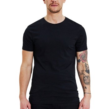 Bread & Boxers Bread and Boxers Lightweight Crew Neck Tee 2P Sort økologisk bomuld Medium Herre