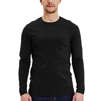 Bread & Boxers Bread and Boxers Long Sleeve Crew Neck Sort økologisk bomuld XX-Large Herre