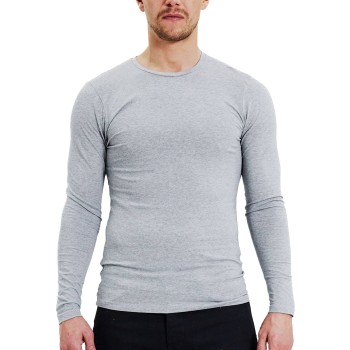 Bread & Boxers Bread and Boxers Long Sleeve Crew Neck Grå økologisk bomuld X-Small Herre