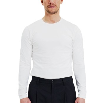 Bread & Boxers Bread and Boxers Long Sleeve Crew Neck Hvid økologisk bomuld Large Herre
