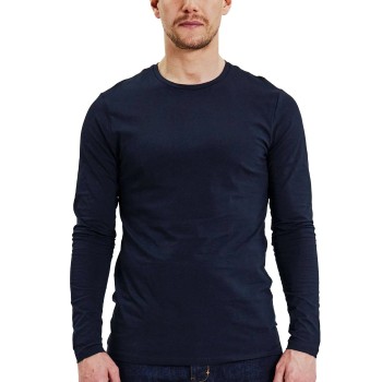 Bread & Boxers Bread and Boxers Long Sleeve Crew Neck Marineblå økologisk bomuld Large Herre