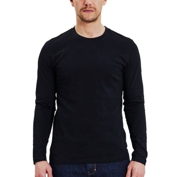 Bread & Boxers Bread and Boxers Long Sleeve Regular T-Shirt Sort økologisk bomuld Small Herre