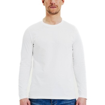 Bread & Boxers Bread and Boxers Long Sleeve Regular T-Shirt Hvid økologisk bomuld Large Herre