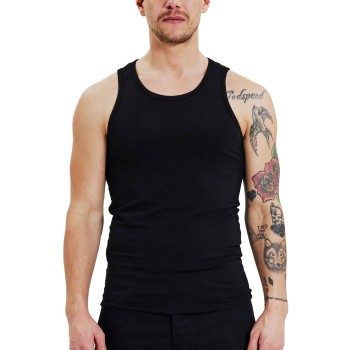 Bread & Boxers Bread and Boxers Men Tanks 2P Sort økologisk bomuld Medium Herre