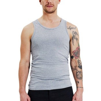 Bread & Boxers Bread and Boxers Men Tanks 2P Gråmelerad økologisk bomuld XX-Large Herre
