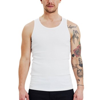 Bread & Boxers Bread and Boxers Ribbed Tank Top 2P Hvid økologisk bomuld X-Large Herre