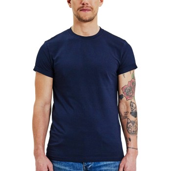 Bread & Boxers Bread and Boxers Roll-Up Tee Marineblå økologisk bomuld Small Herre