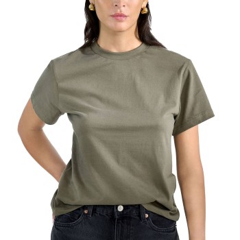 Bread & Boxers Bread and Boxers T-Shirt Classic Khaki økologisk bomuld X-Large Dame