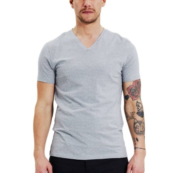 Bread & Boxers Bread and Boxers V-Neck Grå økologisk bomuld X-Small Herre