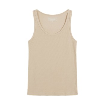 Bread & Boxers Bread and Boxers Women Ribbed Tank Top Beige bomuld Medium Dame