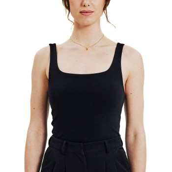 Bread & Boxers Bread and Boxers Women Tank Top With Scoop Back Sort økologisk bomuld X-Large Dame