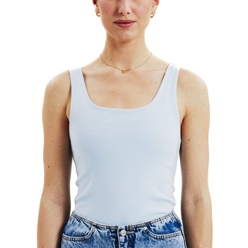Bread & Boxers Bread and Boxers Women Tank Top With Scoop Back Lyseblå økologisk bomuld Medium Dame