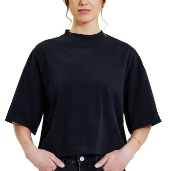 Bread & Boxers Bread and Boxers Womens Heavy Tee Sort økologisk bomuld Large Dame