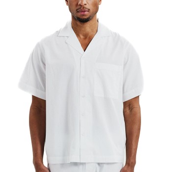 Bread & Boxers Bread and Boxers Woven Shirt Hvid økologisk bomuld Small Herre