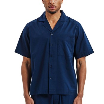 Bread & Boxers Bread and Boxers Woven Shirt Marineblå økologisk bomuld Large Herre