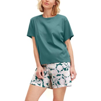 Calida Botanic Dreams Short Pyjamas Set Jade/Grøn bomuld Medium Dame