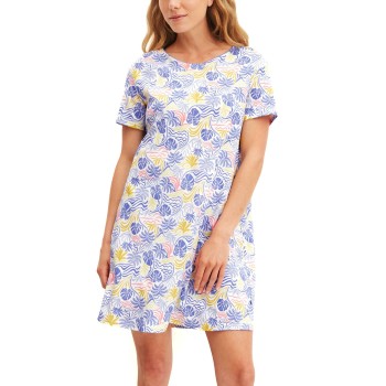 Calida Coastal Dreams Sleepshirt Hvid/Blå bomuld Large Dame