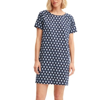 Calida Daylight Dreams Short Sleeved Nightdress Marineblå bomuld Medium Dame