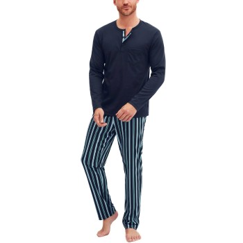 Calida Relax Choice Long Sleeve Pyjama Marineblå bomuld Medium Herre