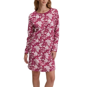 Calida Sweet Dreams Long Sleeve Nightdress Vinrød  bomuld X-Small Dame