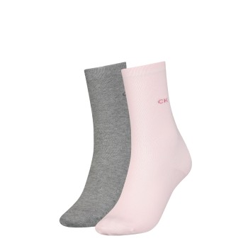 Calvin Klein Strømper 2P Annika Flat Knit Sock Rosa/Grå Strl 37/41 Dame