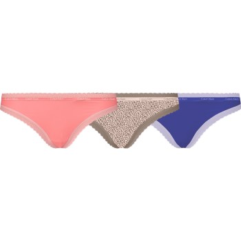 Calvin Klein Trusser 3P Bottoms Up Refresh Thongs Blå/Rosa nylon X-Large Dame