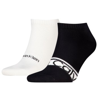 Calvin Klein Strømper 2P Cotton Logo Stripe Sneaker Socks Sort One Size Herre