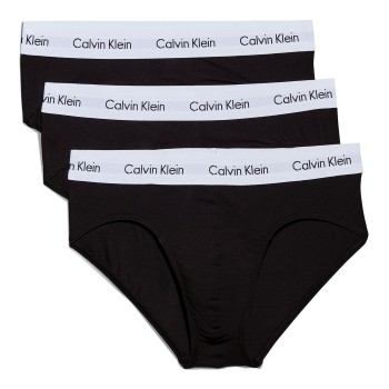 Calvin Klein 3P Cotton Stretch Hip Brief Sort bomuld Medium Herre